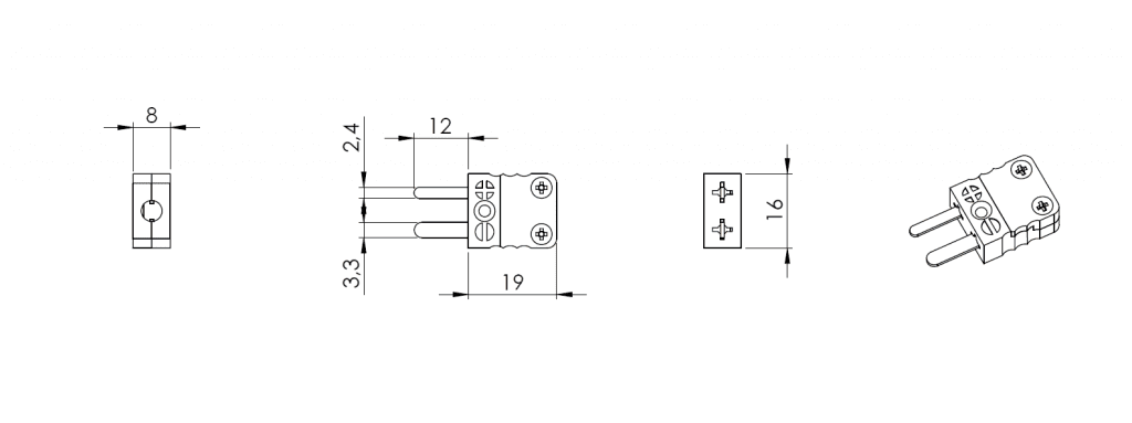Miniatur Thermostecker Stecker